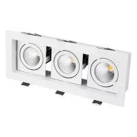 Встраиваемый светильник Arlight S260x102-3x9W Warm (WH, 38 deg)