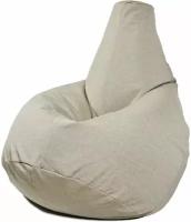 Кресло-мешок Груша светло-бежевый цвет (размер XXL) PuffMebel, ткань рогожка