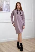 Жен. платье Релакс Коричневый 48 Футер Lika Dress Однотонный