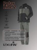 Флисовый костюм мужской Norfin Polar Line 2 337001, чёрный, серый, XL