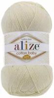 Пряжа Alize Cotton baby soft (Ализе Коттон беби софт) цвет: 62 молочный, 50% хлопок, 50% акрил 100г/270м, 1 шт