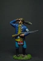 Коллекционный оловянный солдатик фигурка окрашенный Индеец с ружьем