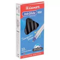 Luxor Набор шариковых ручек InkGlide 100 Icy, черный цвет чернил, 12 шт