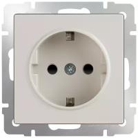 Розетка с заземлением и шторками Werkel WL03-SKGS-01-IP44-ivory / W1171103 слоновая кость IP31