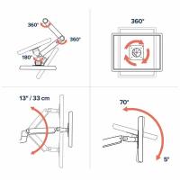 Настенный кронштейн для монитора Ergotron 45-243-224, LX Wall Monitor Arm (матовый черный)