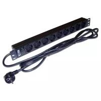 Блок распределения питания LANMASTER TWT-PDU19-10A9P4-3.0, черный