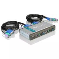 Переключатель kvm 4 компьютера к 1 монитору D-link dkvm-4k (2 кабеля в комплекте)