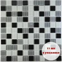 Плитка Мозаика Стеклянная Glassy 30 см x 30 см,размер чипа: 25x25 мм, 11штук