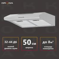 Плоская вытяжка Krona Olivia 500 PB, цвет корпуса INOX, цвет окантовки/панели серебристый