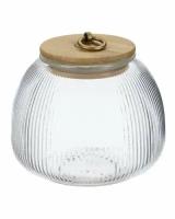 Банка Regent Inox Linea LANTERN стеклянная с бамбуковой крышкой, 950 мл 93-HO-LA-02-950