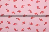 Ткань Шёлк-крепдешин-стрейч нежно-розовый с рыбками, ш136см, 0,5 м