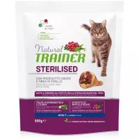 Сухой корм для стерилизованных кошек TRAINER Natural Adult Sterilised с ветчиной, с горошком