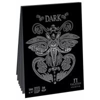 Скетчбук - планшет 30л., А4 Лилия Холдинг "Dark", на склейке, 160г/м2, черный тонир. офсет