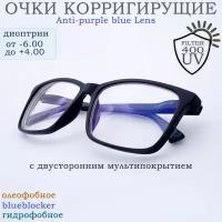 Очки для зрения компьютерные с диоптриями и фильтром blueblock UV-400 с покрытием Мужские/Женские +2,50