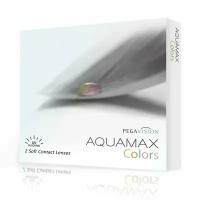 Цветные линзы Pegavision Aquamax Colors 2 линзы R 8.6 SPH -0.00 Misty gray (светло-серые) D 14.2, ежемесячные