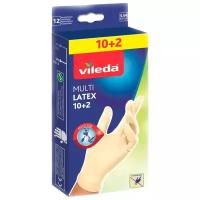 Перчатки Vileda Muilt Latex одноразовые, 6 пар, размер S/M, цвет белый S/M