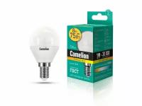 Лампа CAMELION Е14 8Вт 3000K 720Лм LED8-G45/830/E14 12391, светодиодная, теплый белый, шар