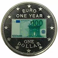 Острова Кука 1 доллар 2003 г. (Один год евро - 100 евро)