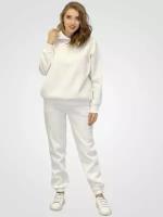 Женский спортивный костюм Gordi Style в стиле оверсайз с начёсом, повседневный, с карманами, цвет белый, размер 44/48