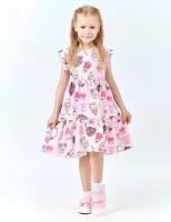 Платье летнее трикотажное Солнышко KETMIN, размер 122, Зайчики цв.Розовый
