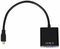 1080P микро HDMI-совместимый с VGA переходник для видеокабеля для ПК ноутбука черный цифровой адаптер