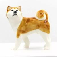 Акита ину (с рыжим) статуэтка собаки фарфор