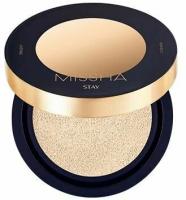 MISSHA Тональный кушон для лица c бархатистым покрытием STAY CUSHION VANILLA (NO.21N)