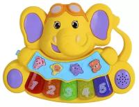 ТМ "Smart Baby" Пианино обучающее "Слоненок" цвет желтый, 36 звуков, мелодий, стихов, в/к 21,5x5,2x16,5 см JB0206532
