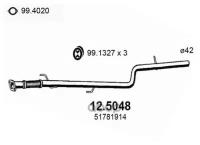Труба глушителя средняя б/сильфона FIAT DOBLO 1.4 05 ASSO Арт. 125048