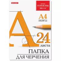 Папка для черчения BRAUBERG гознак Кбф 29.7 х 21 см (A4), 200 г/м², 24 л. белый