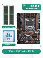 Комплект материнской платы X99: Huananzhi BD4 + Xeon E5 2680v4 + DDR4 16Гб