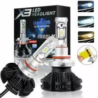 Светодиодные лампы Модель X3 Led Headlight Лайтегра 50W/ 6000 Lm / HB3 / HB4 2шт