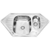 Врезная кухонная мойка SinkLight 9550С, 55х95см, нержавеющая сталь