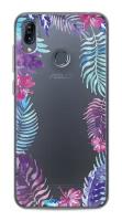 Силиконовый чехол на Asus Zenfone Max M2 ZB633KL / Асус Зенфон Макс М2 ZB633KL Пальмовые ветви арт, прозрачный