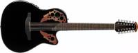 OVATION CE4412-5 Celebrity Elite Mid Cutaway Black Электроакустическая гитара 12 струн