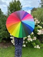 Зонт трость радуга