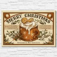 Картина по номерам на холсте новый год рождество (с новым годом, имбирный пряник, какао, уют, омела) - 13106 40х60