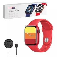 Умные смарт-часы Smart Watch LD6 с 2-мя силиконовыми ремешками (Красный)