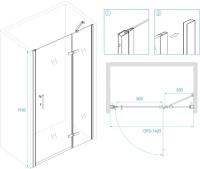 Душевая дверь RGW PA-07B R Passage 1400х1950 черный (узорчатое стекло) 41080714-84R