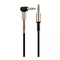 Кабель HOCO UPA02 угловой Jack-3.5mm (TRS,male) на Jack-3.5mm (TRS,male) AUX, 1 метр черный, для Автомобильной стереосистемы