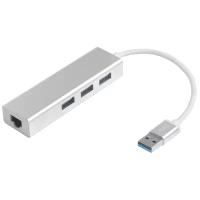 USB-концентратор GCR GCR-AP05, разъемов: 3, серебристый