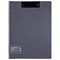 Berlingo Папка-планшет с зажимом с крышкой Steel&Style A4, пластик, серый