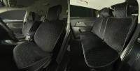 Накидки для Honda Accord седан IX (2012-2023) / Хонда Аккорд на весь салон Maximal Ромб, Алькантара, Черный с красной строчкой