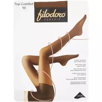 Колготки Filodoro Top Comfort, 50 den, размер 4, бежевый, коричневый