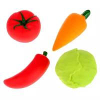 Игрушка для ванной Играем вместе Овощи (LX-1705), красный/оранжевый/зеленый