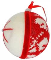 Елочный шар Winter Wings Энерджи N180789, красный/белый, 6 см №180789