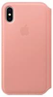 Чехол Apple Folio кожаный для iPhone X, Soft Pink