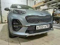 Утеплитель радиатора для KIA SPORTAGE 4 2018-2022 (Кия Спортаж4) Комплект Соты Установка на крючки