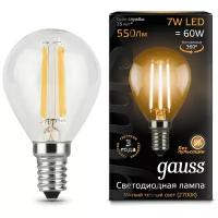 Светодиодная лампа Gauss LED Filament Globe E14 7W 2700K 1/10/50