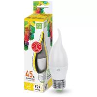 Светодиодная LED лампа свеча на ветру ASD E27 (е27) 5W (Вт) матовая 3000K 450lm 160-260V 37x115 4690612004532